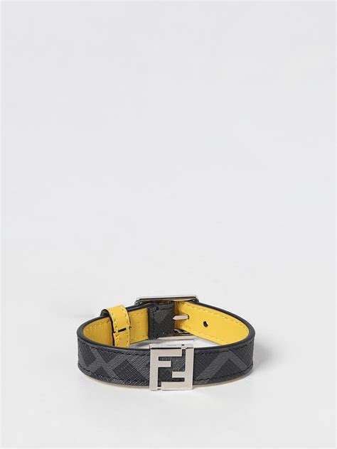 Bracciali Fendi in Pelle Nero 